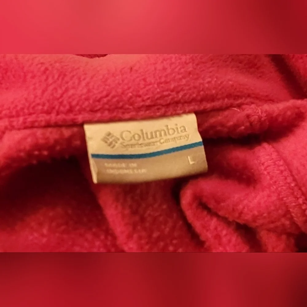 ✨️ Columbia Mill Creek Full- zip Fleece Jacket Women’s Large Pink Gray Outdoor